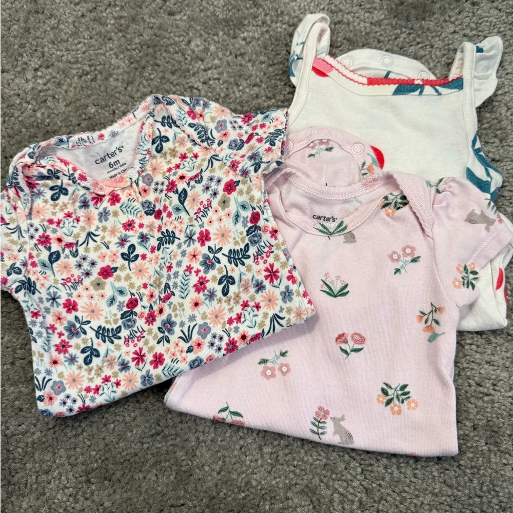 Carter's Floral and Animal Print Baby Onesies